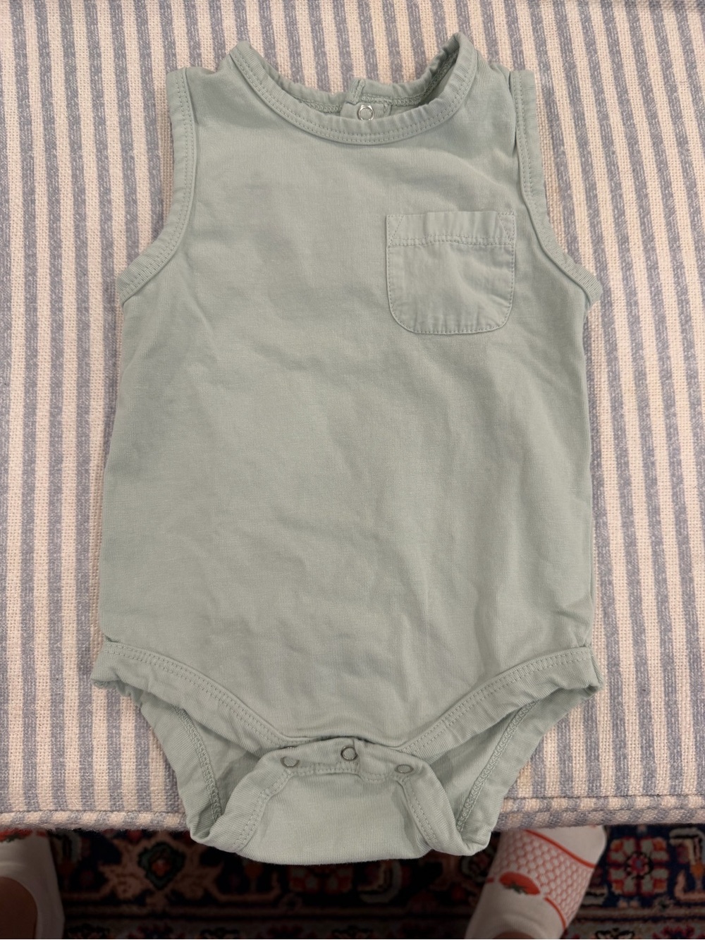 Pehr, Garment Dye Tank One-Piece, color Sea, Size 3-6m